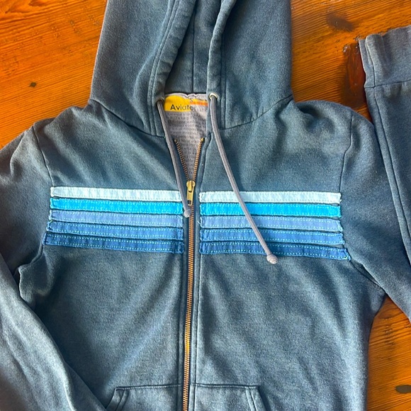 Aviator Nation five stripe hoodie blue women’s small - Picture 1 of 6